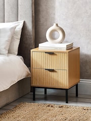 Julian Bowen Beige Sia 2 Drawer Bedside - Image 1 of 8