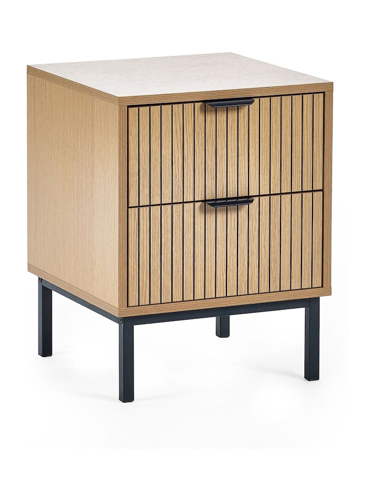 Julian Bowen Beige Sia 2 Drawer Bedside - Image 2 of 8