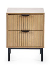 Julian Bowen Beige Sia 2 Drawer Bedside - Image 3 of 8