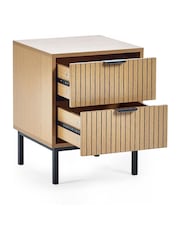 Julian Bowen Beige Sia 2 Drawer Bedside - Image 4 of 8