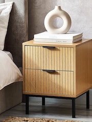 Julian Bowen Beige Sia 2 Drawer Bedside - Image 8 of 8