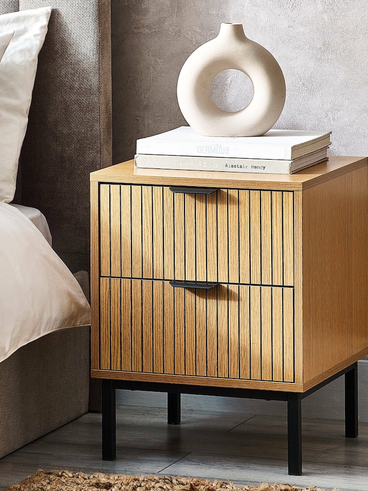 Julian Bowen Beige Sia 2 Drawer Bedside - Image 8 of 8