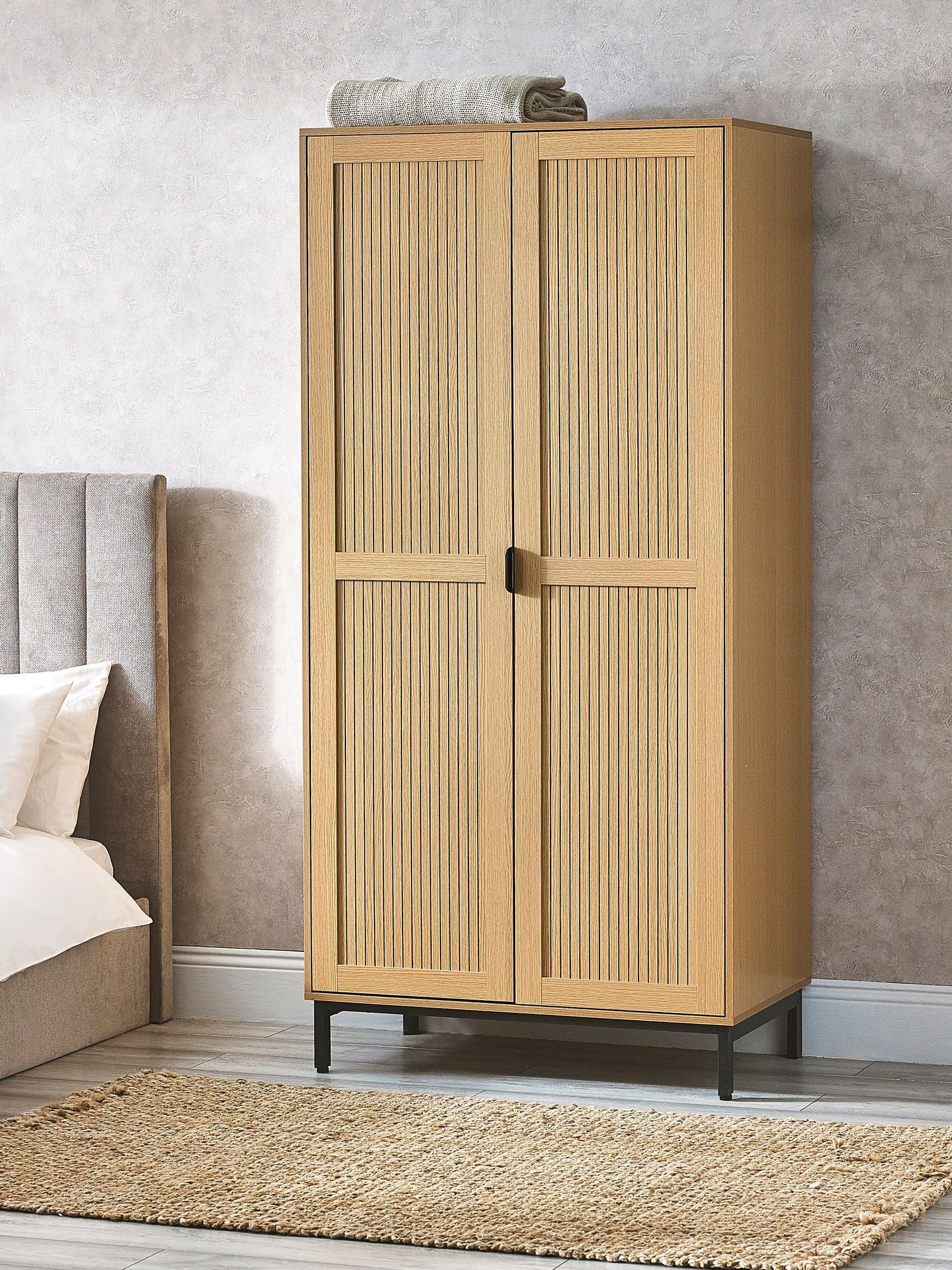 B&Q - Sia 2 Door Wardrobe With ShelfOak Effect - Image 7