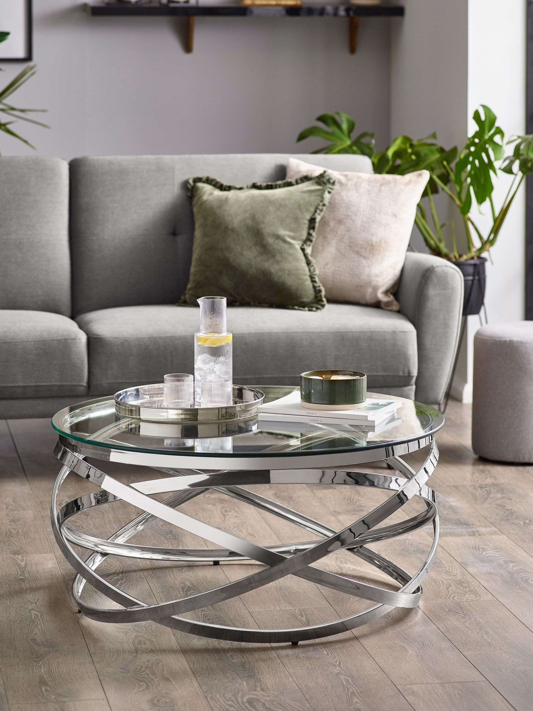 Julian Bowen Unisex Silver Or Clear Vienna Coffee Table - Image 5