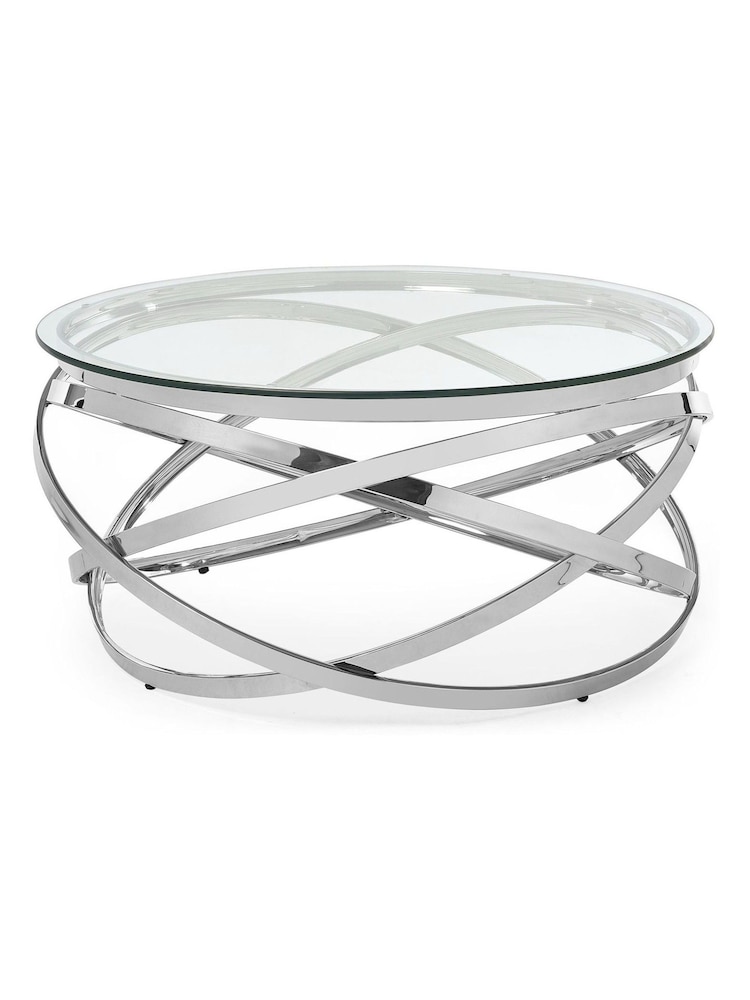 Julian Bowen Silver or Clear Vienna Coffee Table - Image 2 of 7