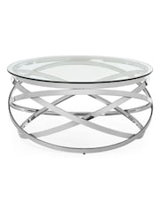 Julian Bowen Silver or Clear Vienna Coffee Table - Image 3 of 7