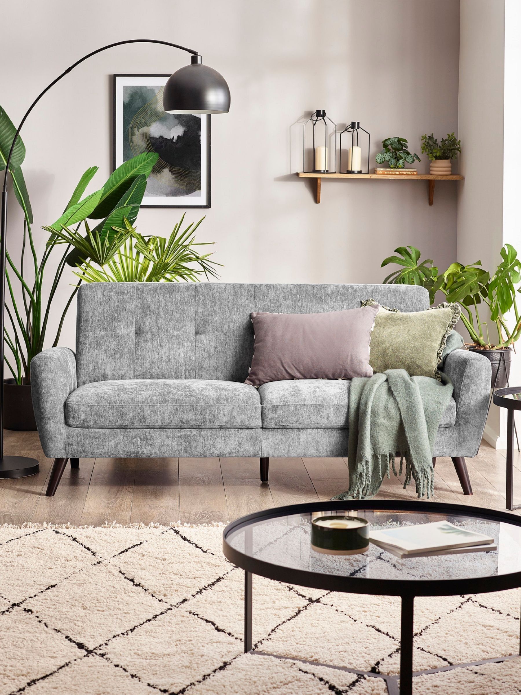 Julian Bowen Unisex Grey Monza 3 Seater Sofa
