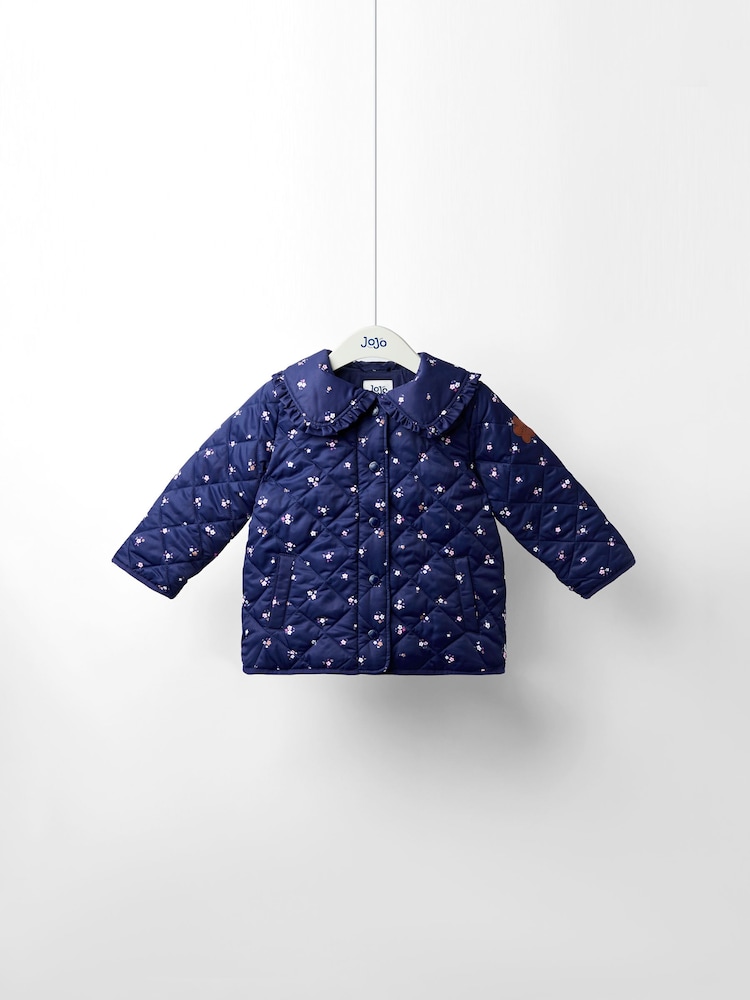 JoJo Maman Bébé Blue Quilted Jacket - Image 1 of 5 JoJo Maman Bébé Blue Quilted Jacket - Image 1 of 5