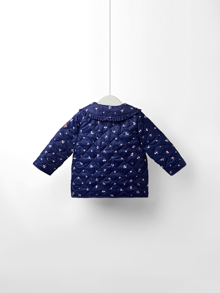 JoJo Maman Bébé Blue Quilted Jacket - Image 2 of 5 JoJo Maman Bébé Blue Quilted Jacket - Image 2 of 5