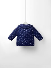 JoJo Maman Bébé Navy Ditsy Quilted Jacket - Image 7 of 10