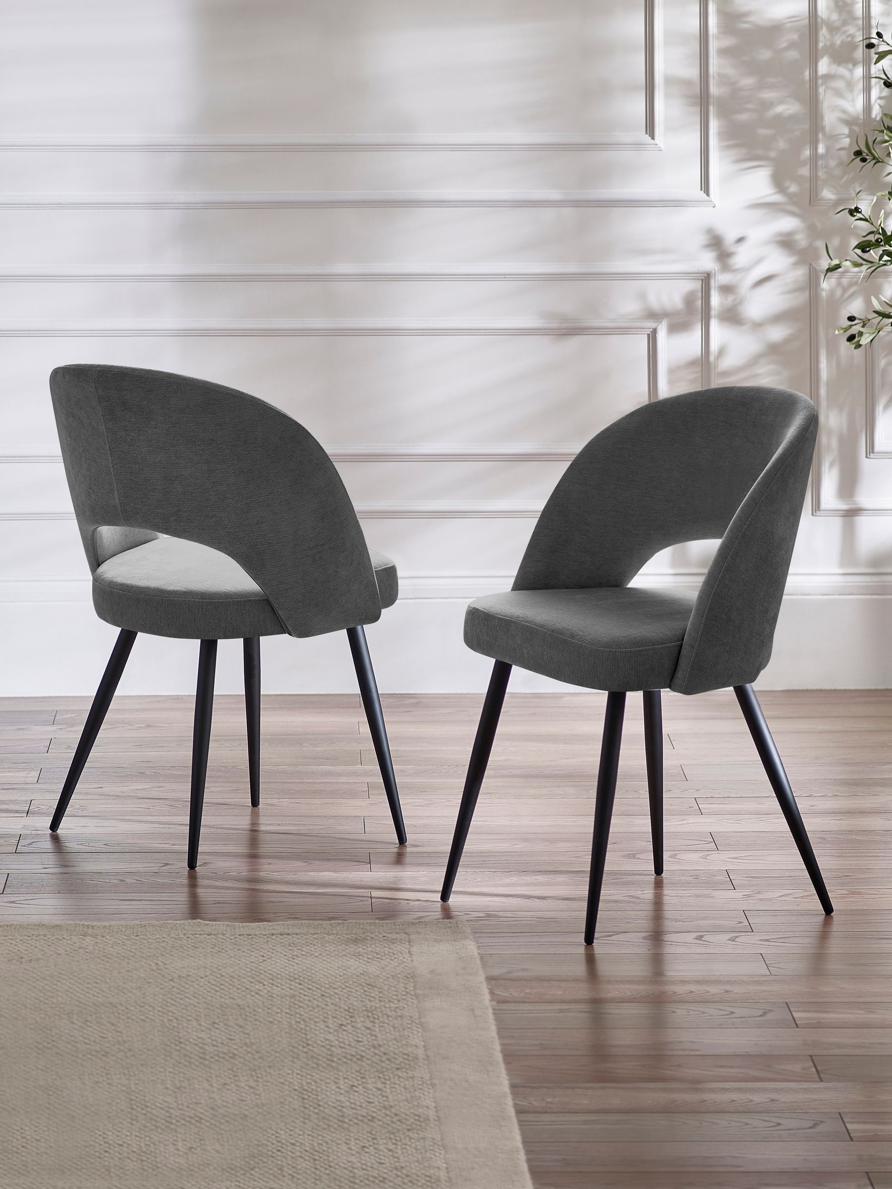 Julian Bowen Ella Set Of 2 Onyx Dining Chairs - Image 5