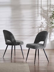 Julian Bowen Set of 2 Onyx Ella Dining Chairs - Image 1 of 6