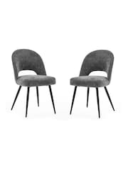 Julian Bowen Set of 2 Onyx Ella Dining Chairs - Image 2 of 6