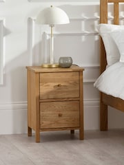 Julian Bowen Oak Coxmoor 2 Drawer Bedside - Image 10 of 10