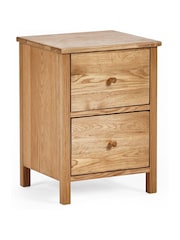 Julian Bowen Oak Coxmoor 2 Drawer Bedside - Image 2 of 10