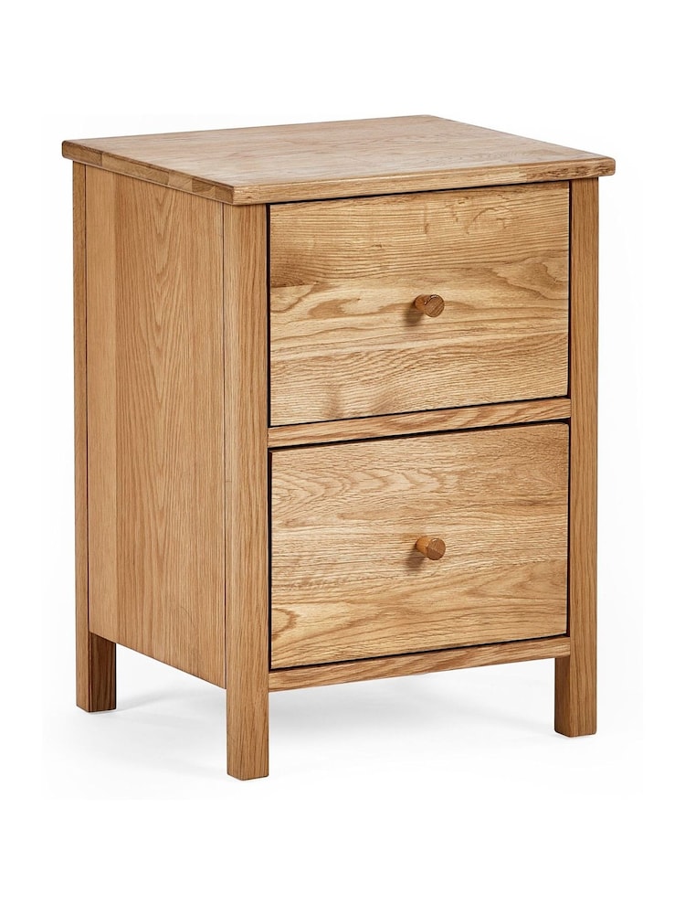 Julian Bowen Oak Coxmoor 2 Drawer Bedside - Image 2 of 10