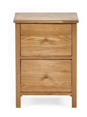 Julian Bowen Oak Coxmoor 2 Drawer Bedside - Image 3 of 10
