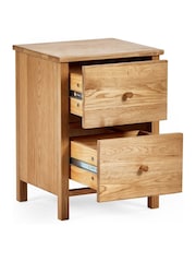 Julian Bowen Oak Coxmoor 2 Drawer Bedside - Image 4 of 10