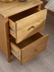 Julian Bowen Oak Coxmoor 2 Drawer Bedside - Image 5 of 10