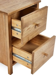 Julian Bowen Oak Coxmoor 2 Drawer Bedside - Image 7 of 10