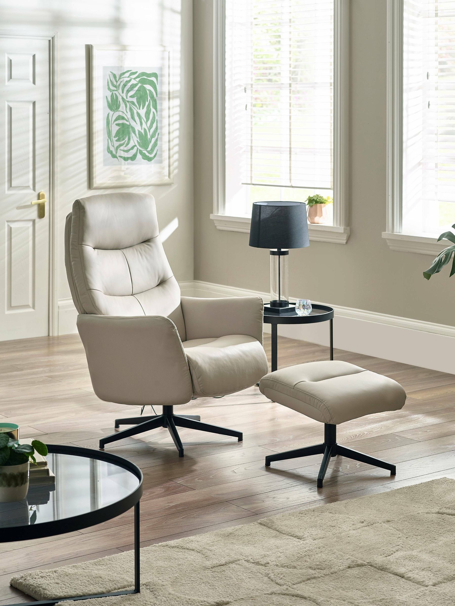 Julian Bowen Unisex Grey Priya Recliner Chair And Stool - Image 3