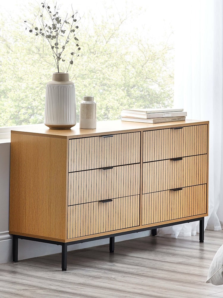 Julian Bowen Beige Sia Drawer 6 Drawer Chest - Image 1 of 8
