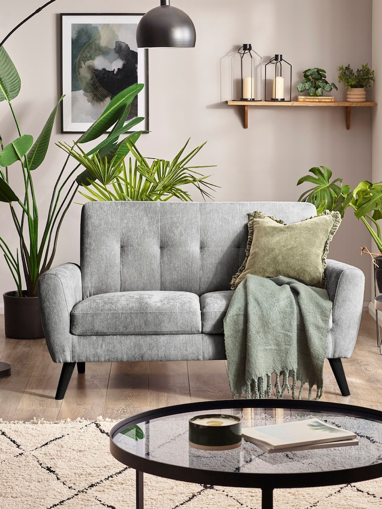 Julian Bowen Grey Monza 2 Seater Sofa - Image 1 of 10