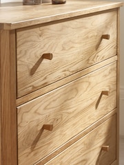 Julian Bowen Oak Coxmoor Drawer 5 Drawer Chest - Image 4 of 4