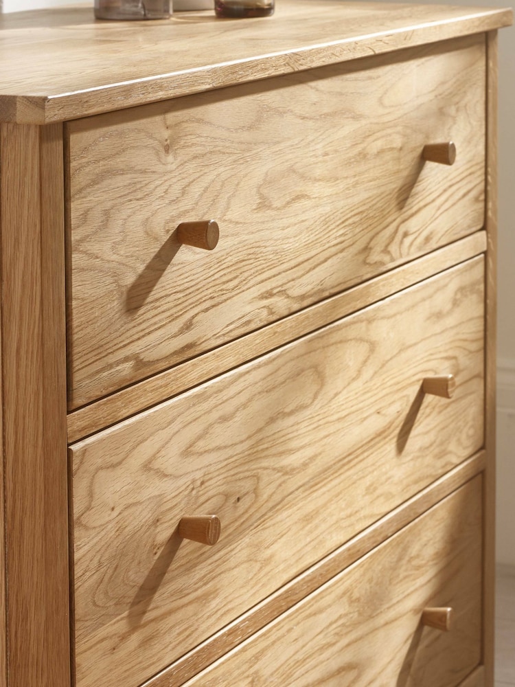 Julian Bowen Oak Coxmoor Drawer 5 Drawer Chest - Image 4 of 4