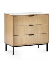 Julian Bowen Beige Sia Drawer 3 Drawer Chest - Image 2 of 9