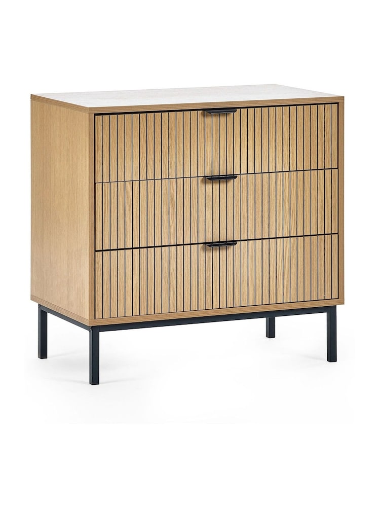 Julian Bowen Beige Sia Drawer 3 Drawer Chest - Image 2 of 9