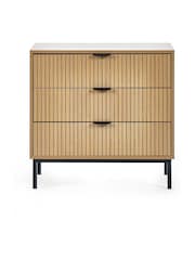 Julian Bowen Beige Sia Drawer 3 Drawer Chest - Image 3 of 9