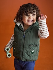 JoJo Maman Bébé Green Borg Lined Gilet - Image 1 of 3