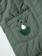 JoJo Maman Bébé Green Dino Borg Lined Gilet - Image 10 of 10