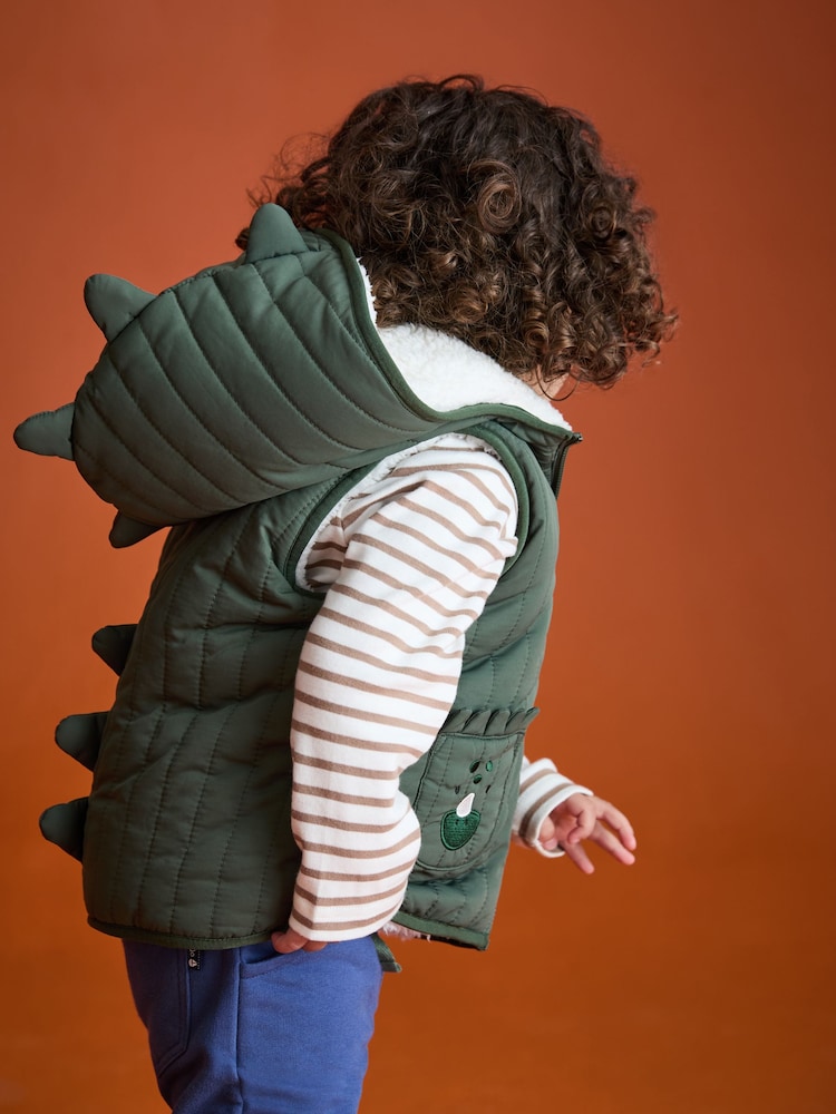JoJo Maman Bébé Green Borg Lined Gilet - Image 2 of 3