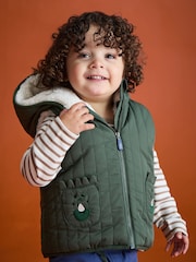 JoJo Maman Bébé Green Borg Lined Gilet - Image 3 of 3