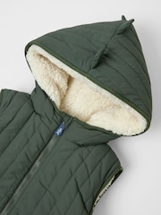 JoJo Maman Bébé Green Dino Borg Lined Gilet - Image 5 of 10