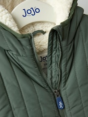 JoJo Maman Bébé Green Dino Borg Lined Gilet - Image 6 of 10