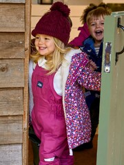 JoJo Maman Bébé Purple Floral Borg Lined Puffer Coat - Image 2 of 10