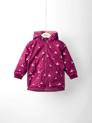 JoJo Maman Bébé Pink Reversible Fleece Lined Jacket - Image 1 of 8