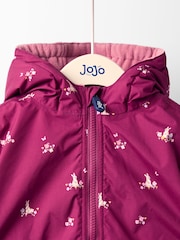 JoJo Maman Bébé Pink Reversible Fleece Lined Jacket - Image 5 of 8