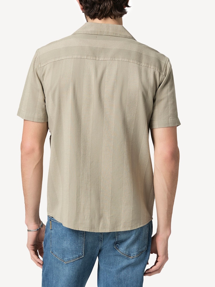 Paige Green Dried Lemongrass Stripe Jacobson Shirt - Image 2 of 4