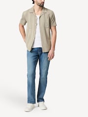 Paige Green Dried Lemongrass Stripe Jacobson Shirt - Image 3 of 4
