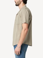 Paige Green Dried Lemongrass Stripe Jacobson Shirt - Image 4 of 4