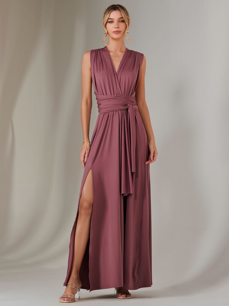 Jolie Moi Purple Halter Neck Maxi Bridesmaid Dress - Image 1 of 7 Jolie Moi Purple Halter Neck Maxi Bridesmaid Dress - Image 1 of 7