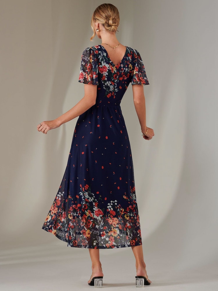 Jolie Moi Blue Wrap Maxi Dress - Image 2 of 7