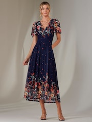 Jolie Moi Blue Wrap Maxi Dress - Image 5 of 7