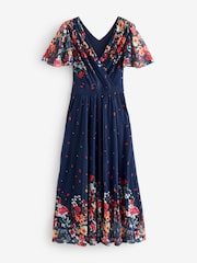 Jolie Moi Blue Wrap Maxi Dress - Image 7 of 7