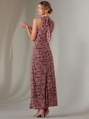 Jolie Moi Red Chiffon Maxi Dress - Image 2 of 6