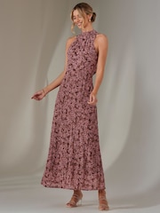 Jolie Moi Red Chiffon Maxi Dress - Image 5 of 6